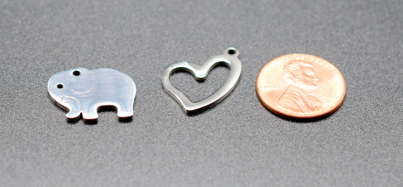 Stainless Steel Heart, Elephant, Crosses and Ankh Charm For Jewelry Making