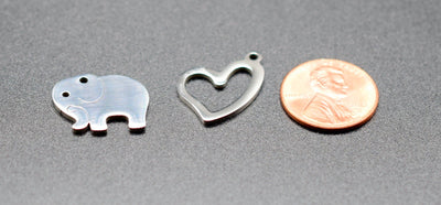 Stainless Steel Heart, Elephant, Crosses and Ankh Charm For Jewelry Making