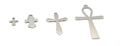 Stainless Steel Heart, Elephant, Crosses and Ankh Charm For Jewelry Making