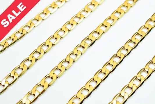 Gold Figaro chain necklace on sale.