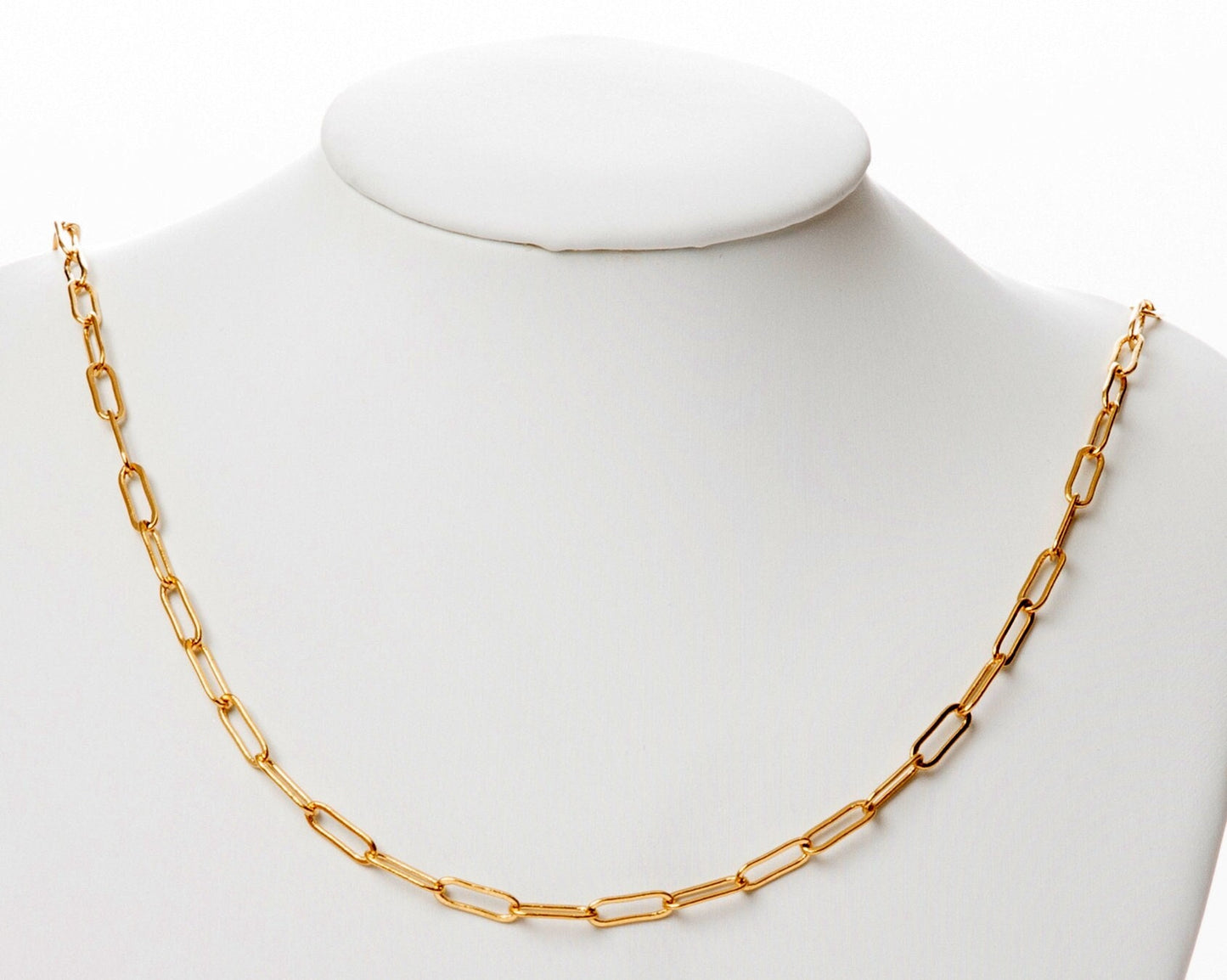 2mm/3mm Gold Plated chain cable /link /paper clip chain 18k findings sold by foot for jewelry making gfc092-gfc096