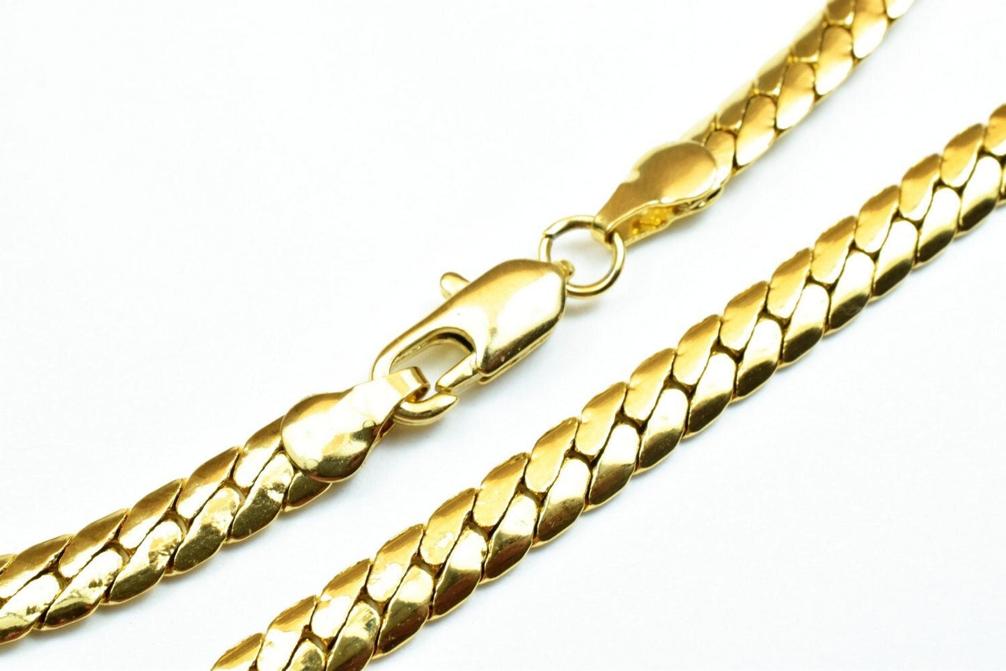 18k gold filled EP herringbone cuban chain 18kt gold filled size 18"/20" inch long 5mm/4mm width item #cg440/cg514