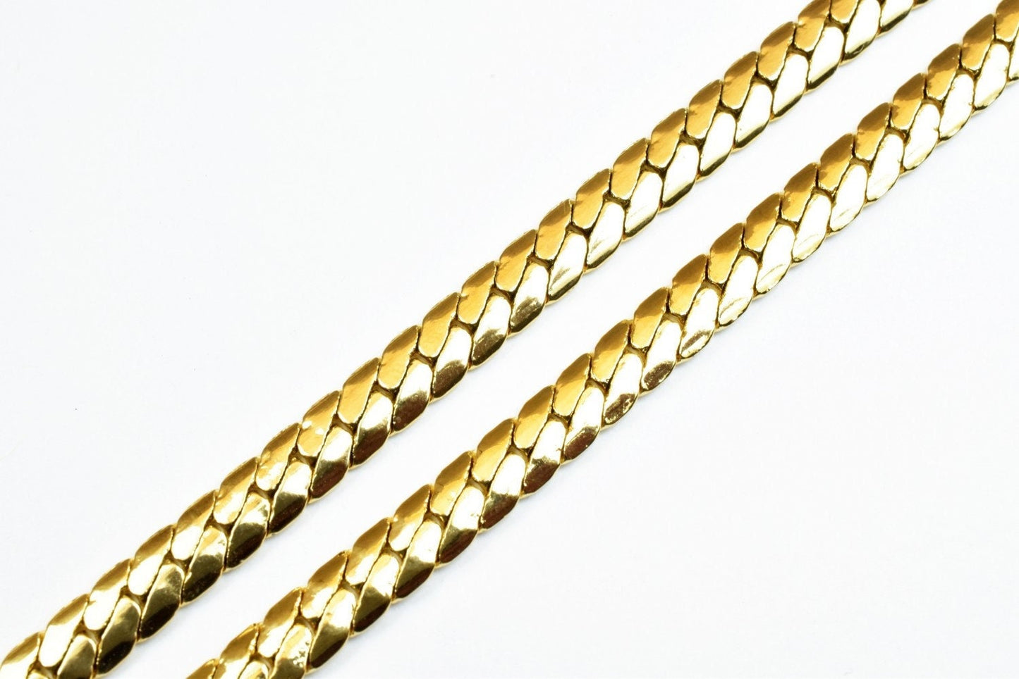 18k gold filled EP herringbone cuban chain 18kt gold filled size 18"/20" inch long 5mm/4mm width item #cg440/cg514