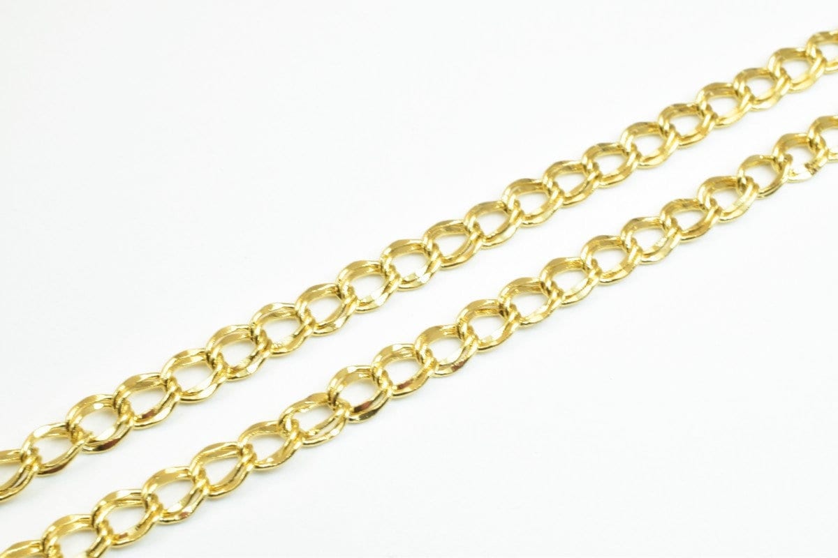 Double link chain 18k gold filled EP chain 20" and 24" inches 5mm/7mm width 2mm thickness for jewelry making cg315, cg315a ,cg315b