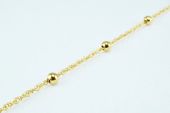 Gold Plated* satellite chain 18k ball size 3.5mm chain size 1mm for jewelry making gfc51 sold by foo