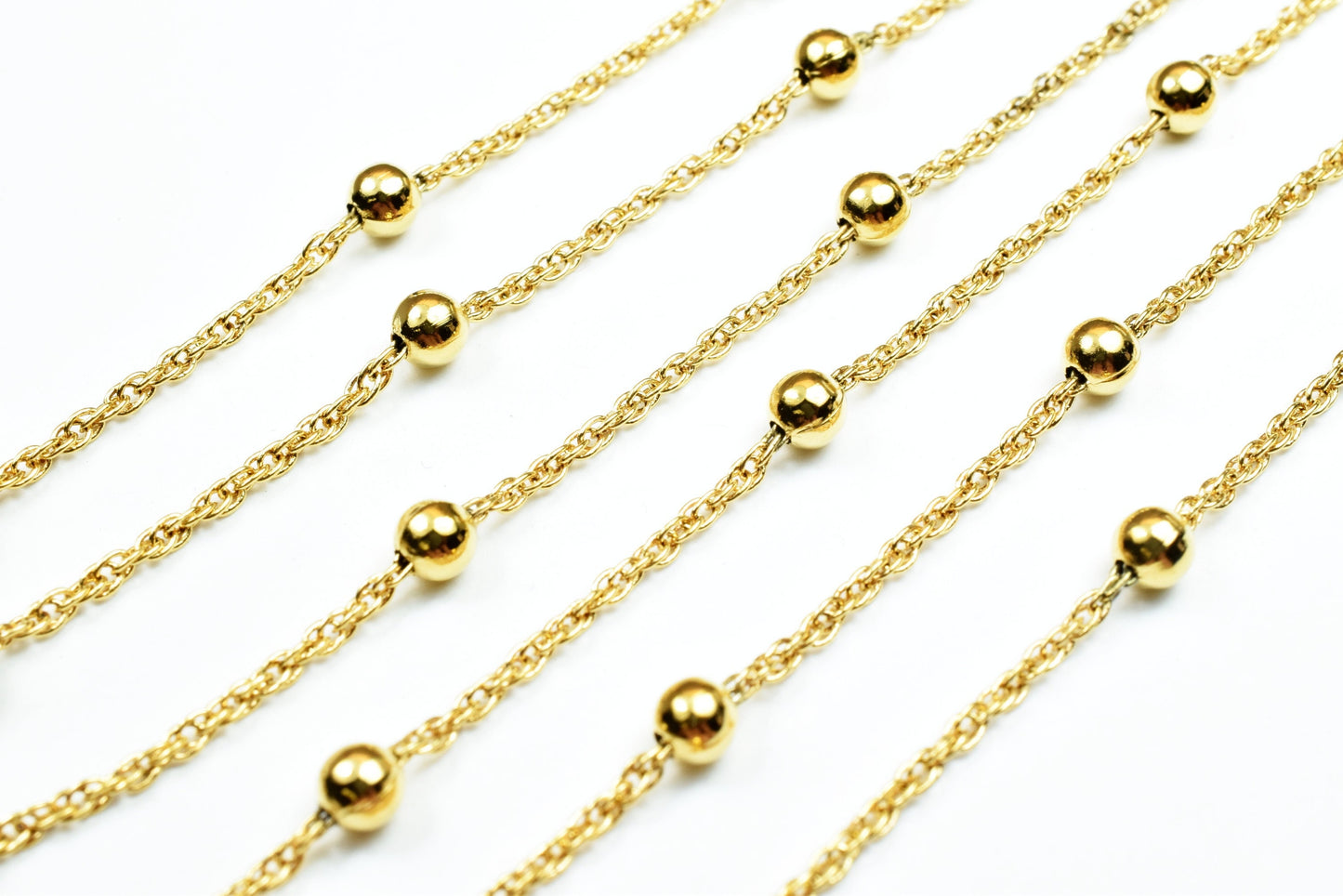 Gold Plated* satellite chain 18k ball size 3.5mm chain size 1mm for jewelry making gfc51 sold by foo