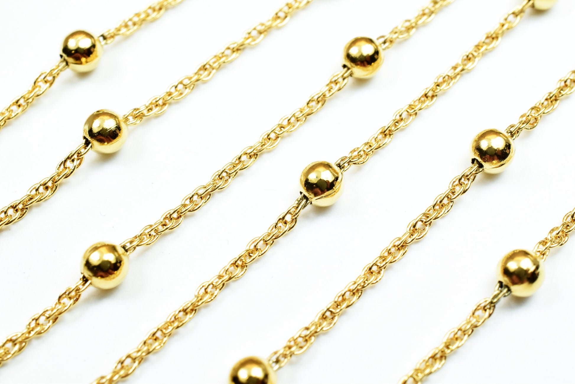 Gold Plated* satellite chain 18k ball size 3.5mm chain size 1mm for jewelry making gfc51 sold by foo