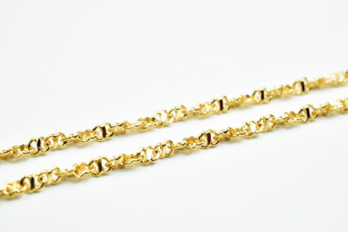 Pinky gold filled EP chain 18kt gold filled size 17.5" long 2mm width 1mm thickness for jewelry making item #cg331