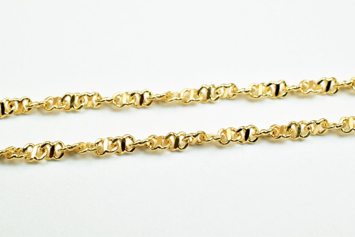 Pinky gold filled EP chain 18kt gold filled size 17.5" long 2mm width 1mm thickness for jewelry making item #cg331