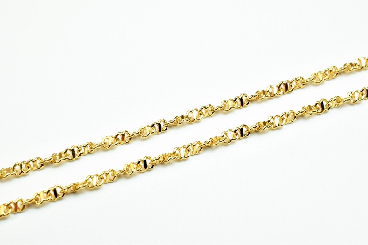 Pinky gold filled EP chain 18kt gold filled size 17.5" long 2mm width 1mm thickness for jewelry making item #cg331