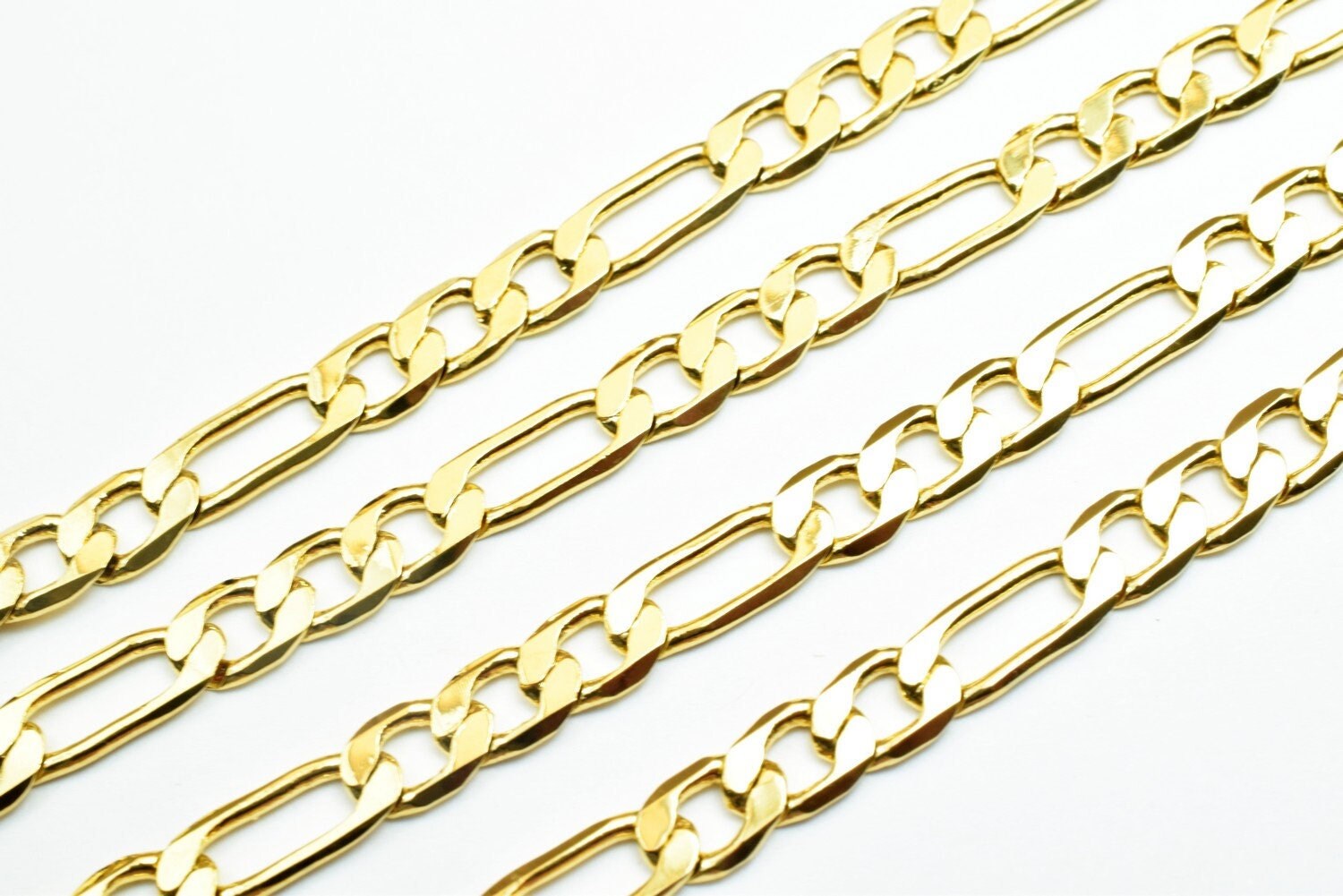 18k gold filled EP figaro chain 20" /24" and 31" inches long, 5mm and 10mm/11mm width gold filled findings chain for jewelry making