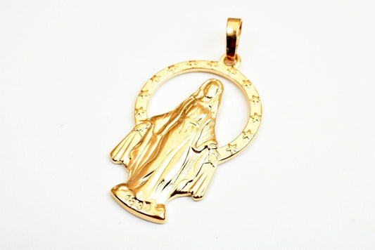 18k rose as as gold filled* tarnish resistant holy virgin mary pendant saint mary charm pendants size 36x22mm for jewelry making