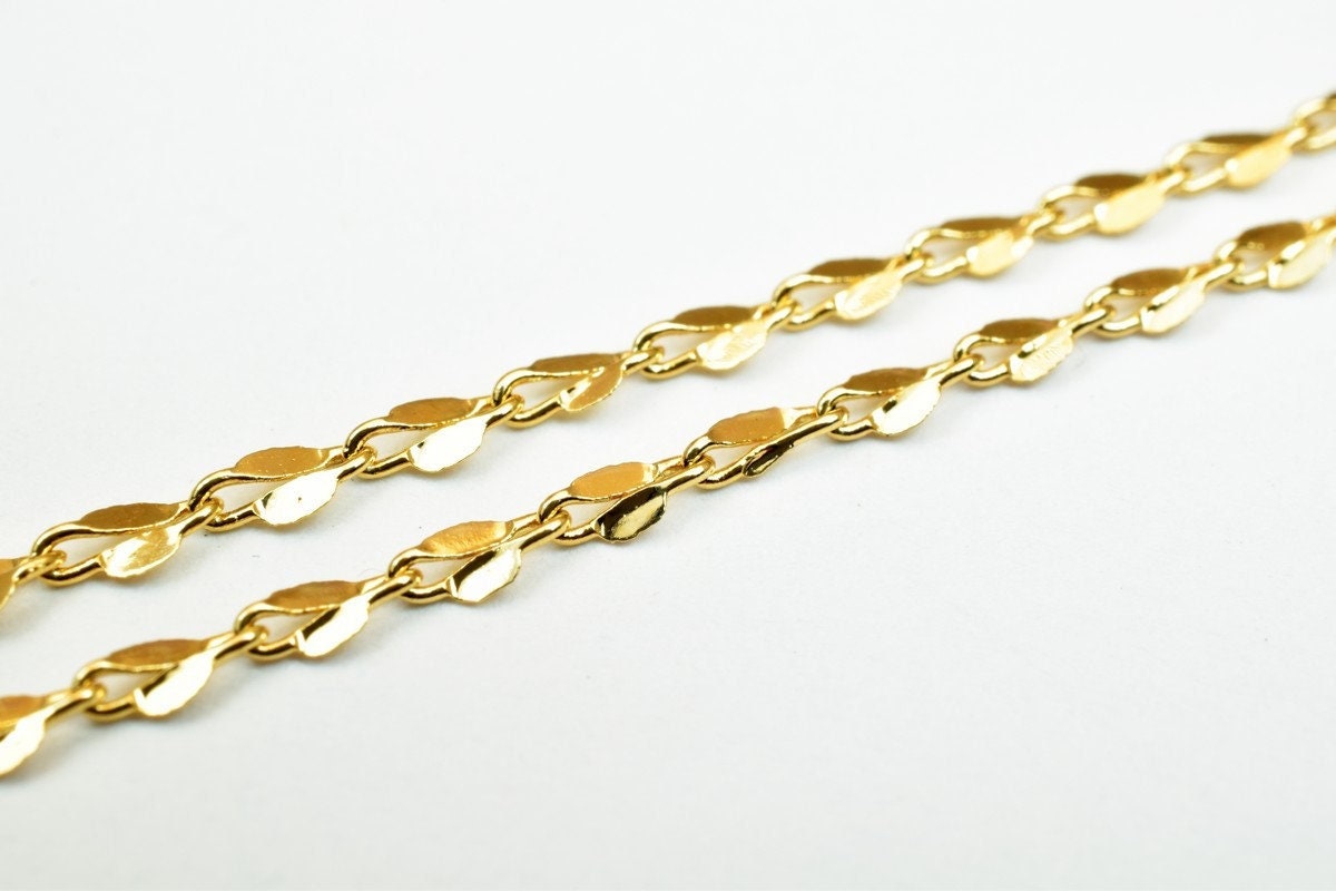 Pinky gold filled chain 18kt gold filled size 17.60" long 2mm width 1mm thickness for jewelry making item #cg335