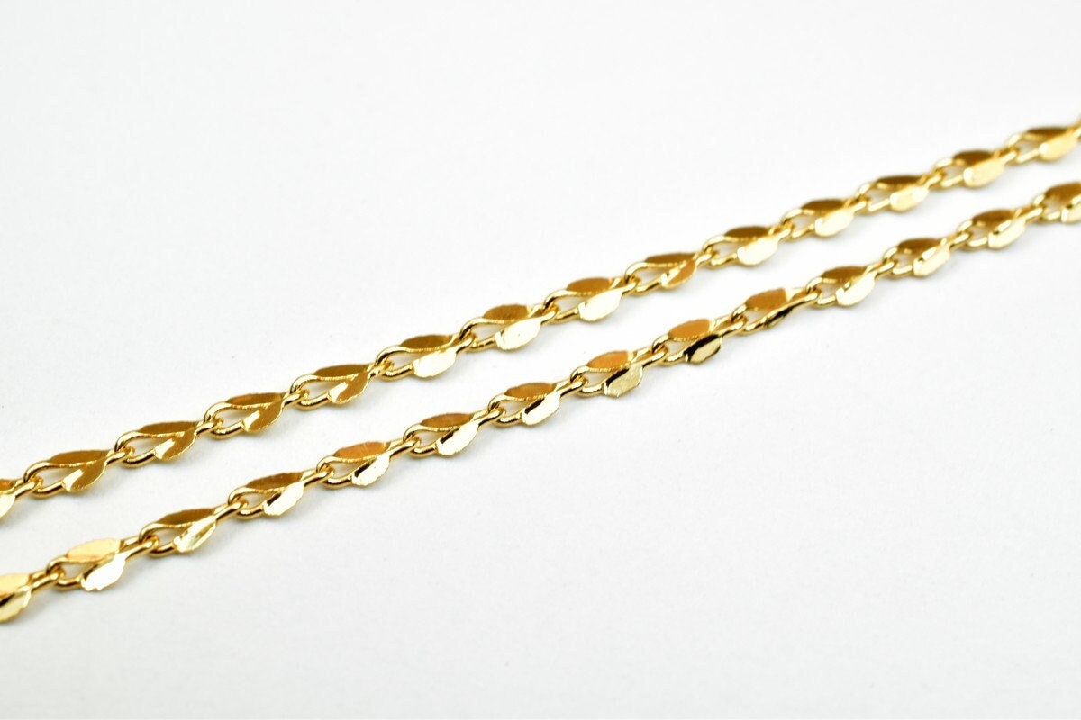 Pinky gold filled chain 18kt gold filled size 17.60" long 2mm width 1mm thickness for jewelry making item #cg335