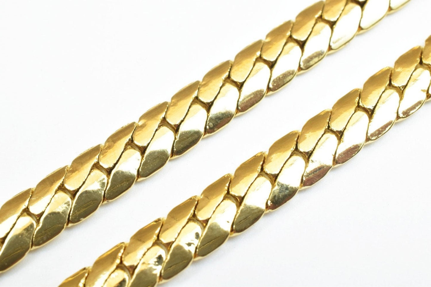 18k gold filled EP herringbone cuban chain 18kt gold filled size 18"/20" inch long 5mm/4mm width item #cg440/cg514