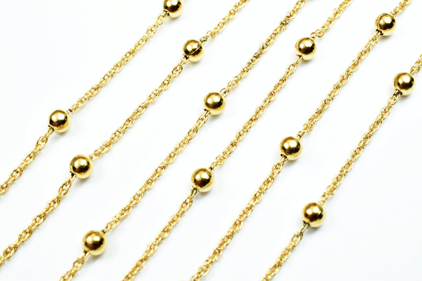 Gold Plated* satellite chain 18k ball size 3.5mm chain size 1mm for jewelry making gfc51 sold by foo