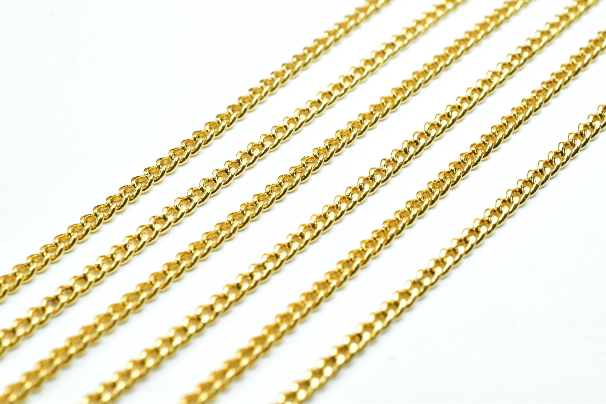 1mm 18k Gold Plated cuban chain 18k gfc062 sold by foot