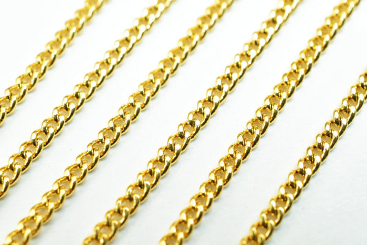 1mm 18k Gold Plated cuban chain 18k gfc062 sold by foot