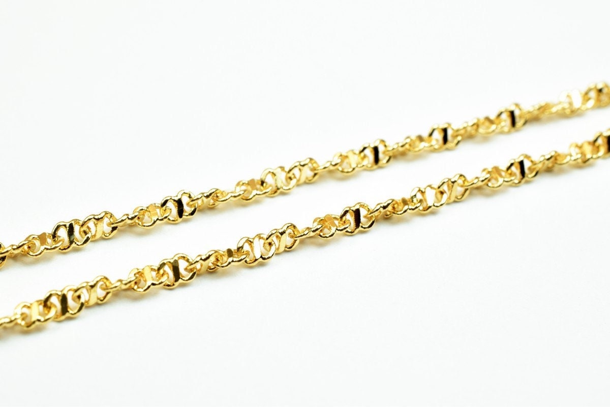 Pinky gold filled EP chain 18kt gold filled size 17.5" long 2mm width 1mm thickness for jewelry making item #cg331