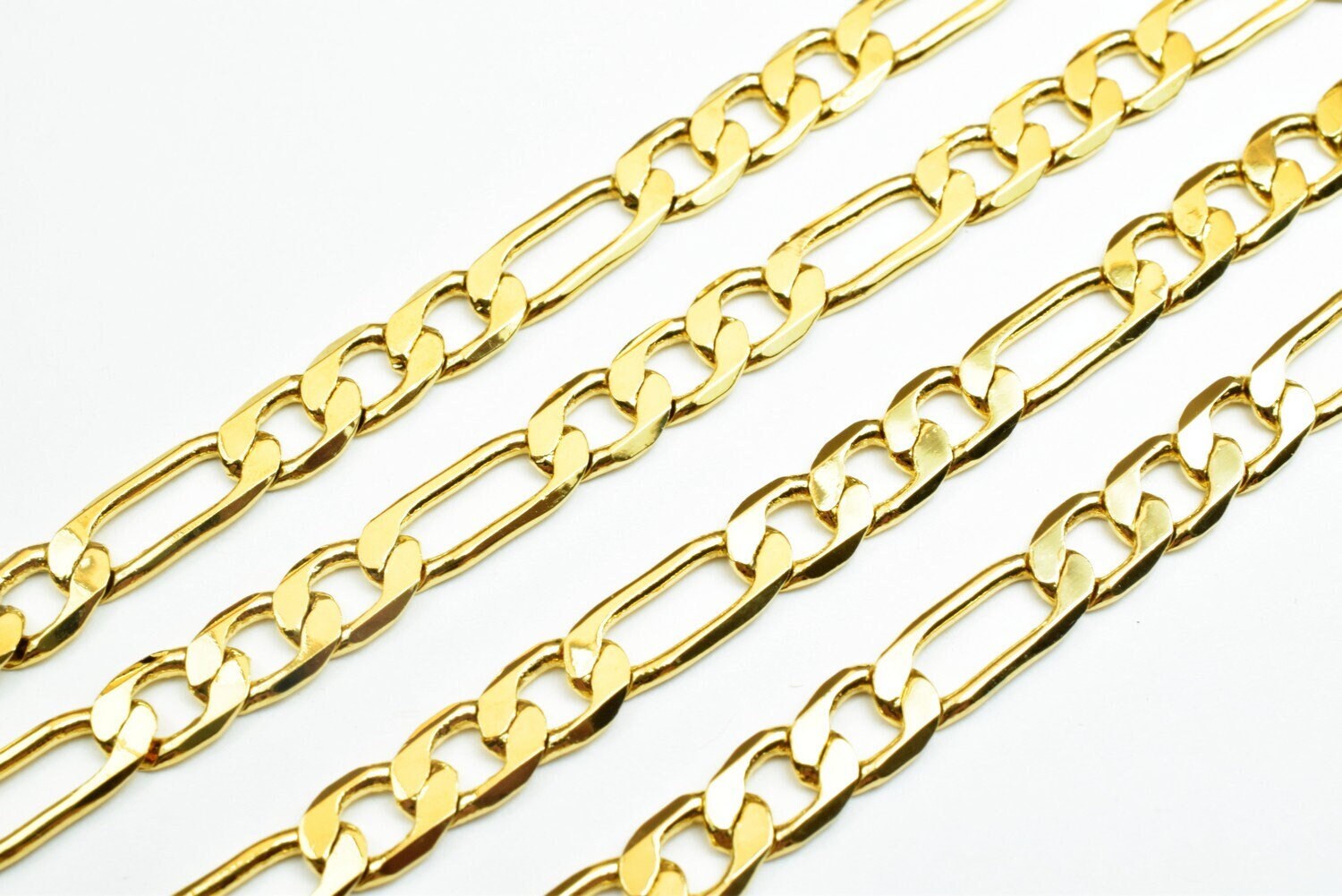 18k gold filled EP figaro chain 20" /24" and 31" inches long, 5mm and 10mm/11mm width gold filled findings chain for jewelry making