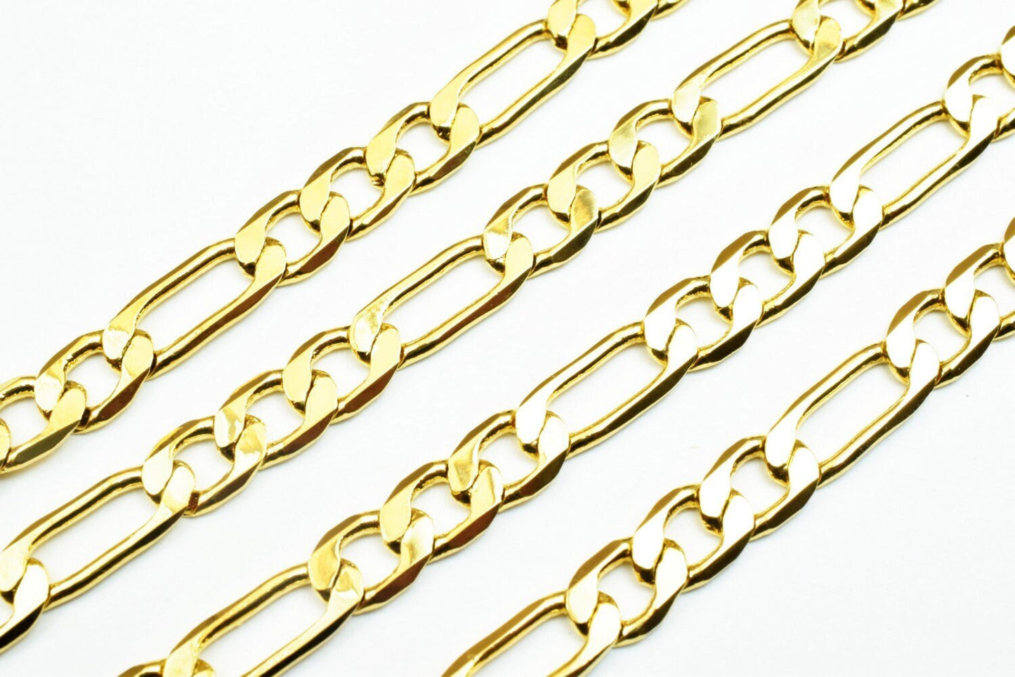 18k gold filled EP figaro chain 20" /24" and 31" inches long, 5mm and 10mm/11mm width gold filled findings chain for jewelry making