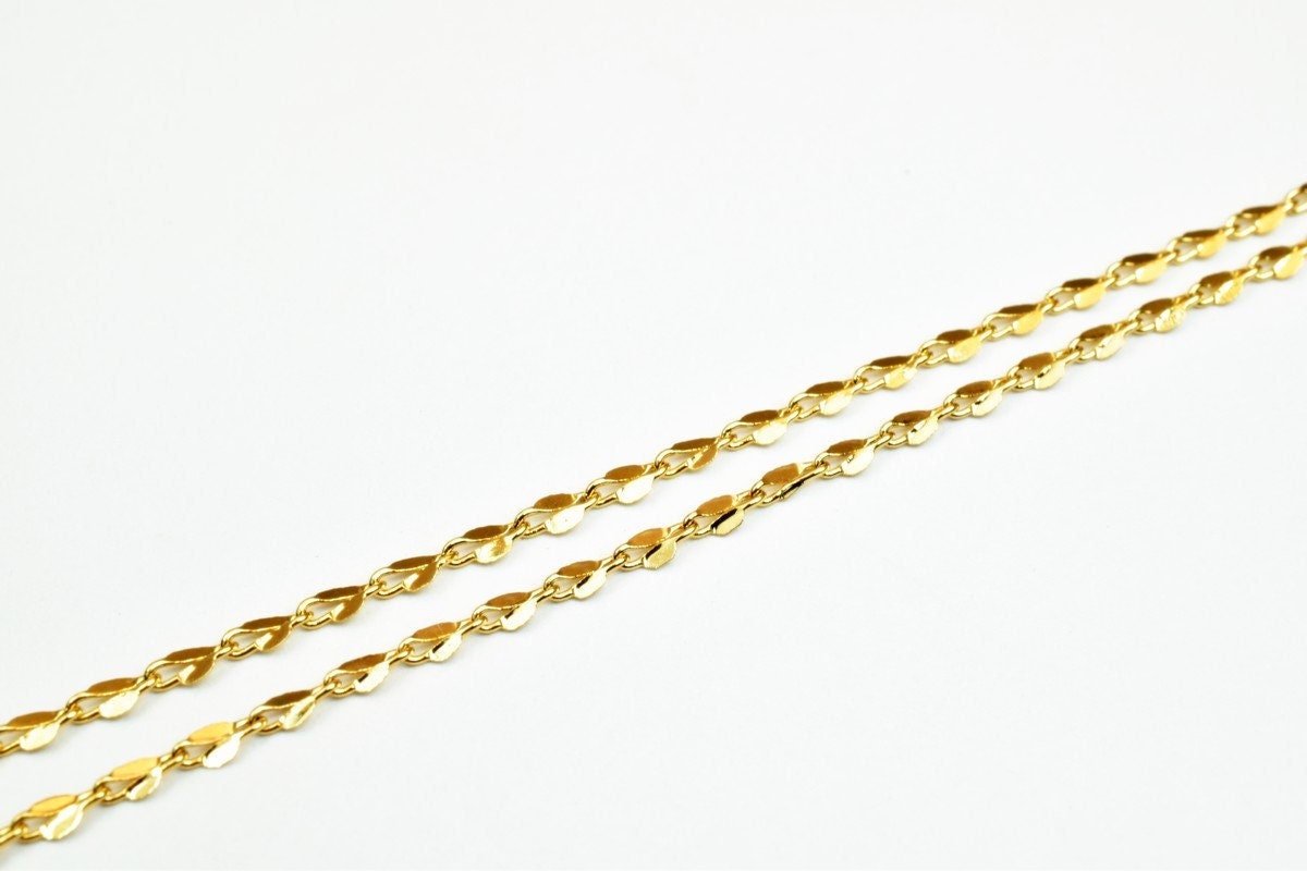 Pinky gold filled chain 18kt gold filled size 17.60" long 2mm width 1mm thickness for jewelry making item #cg335