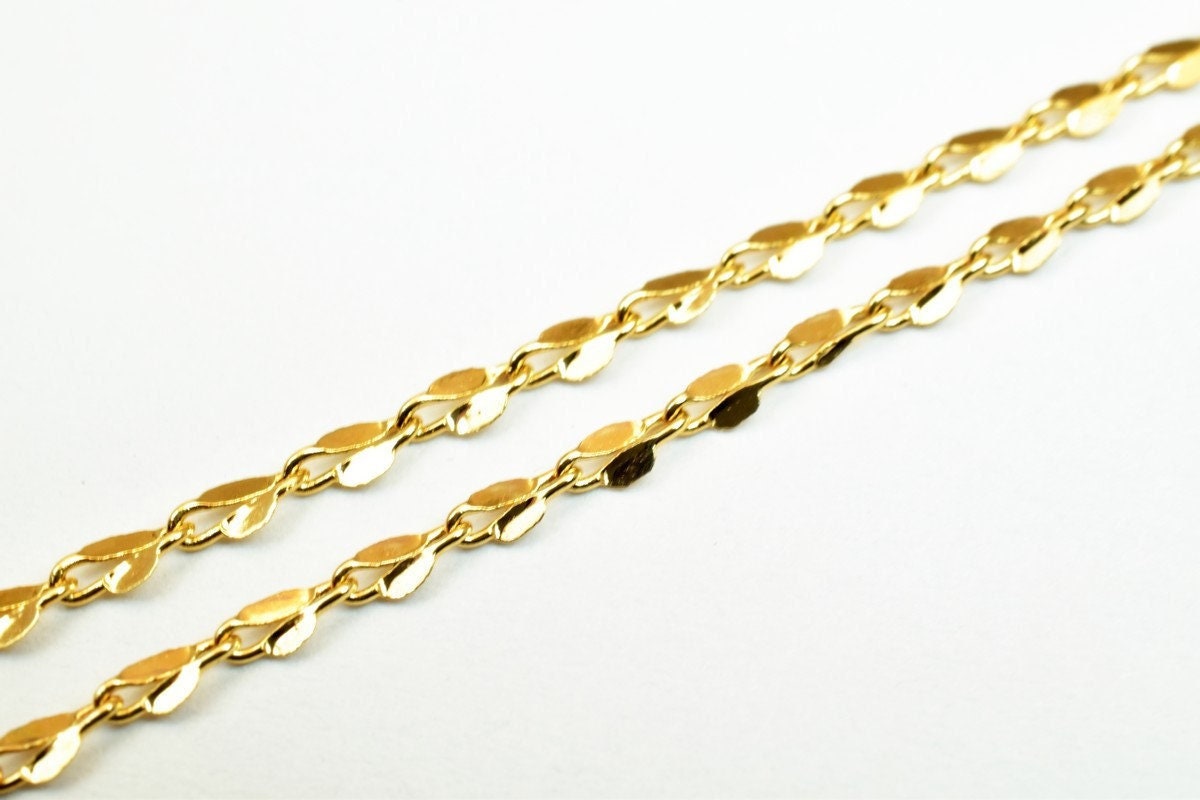 Pinky gold filled chain 18kt gold filled size 17.60" long 2mm width 1mm thickness for jewelry making item #cg335