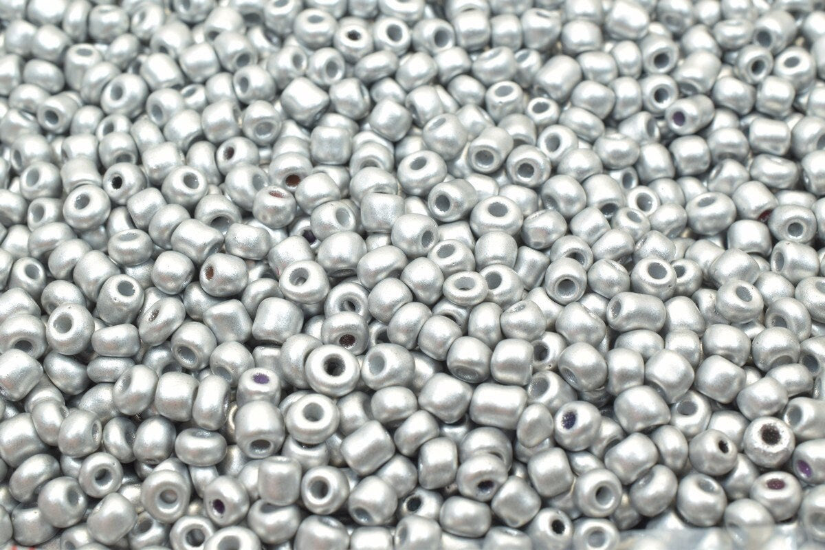 Silver glass seed beads sizes 8.0/6.0 sold by 1 lb/ pound size 8/0, 6/0