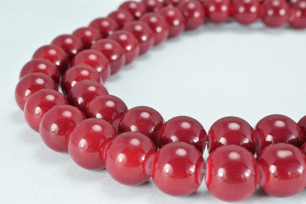 Dark red glass beads round 10mm shine round beads for jewelry making item #789222045784