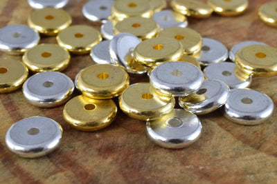 Gold /silver roundel plain spacer size 6mm/8mm/10mm, spacer beads for jewelry making,craft supplies, tools,beads,cabochons,beads,gold,