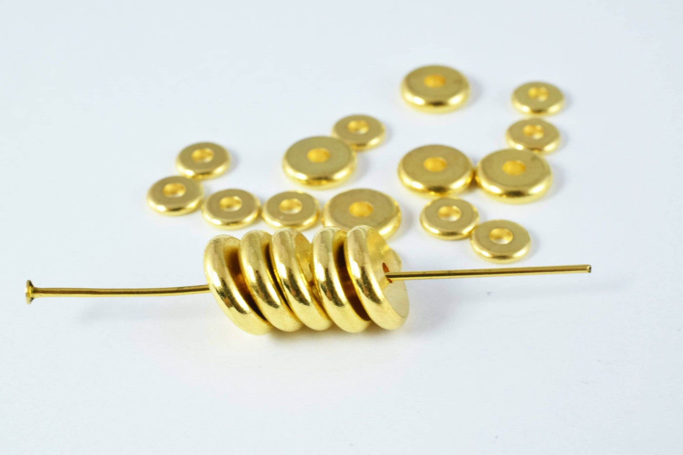Gold /silver roundel plain spacer size 6mm/8mm/10mm, spacer beads for jewelry making,craft supplies, tools,beads,cabochons,beads,gold,