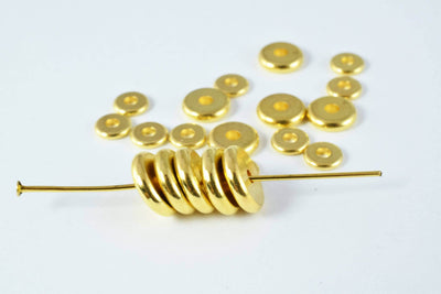 Gold /silver roundel plain spacer size 6mm/8mm/10mm, spacer beads for jewelry making,craft supplies, tools,beads,cabochons,beads,gold,