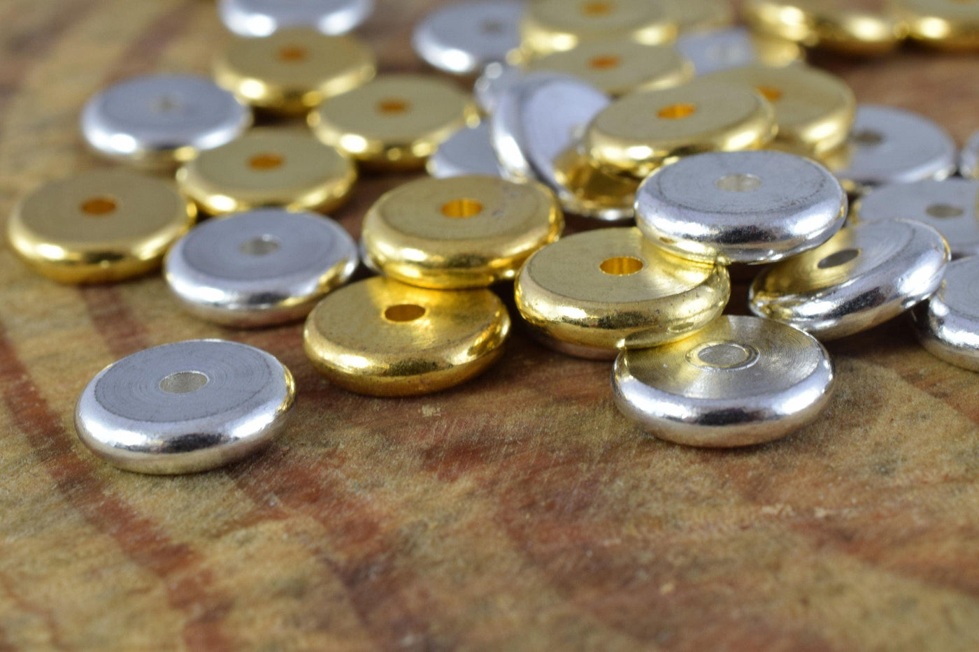 Gold /silver roundel plain spacer size 6mm/8mm/10mm, spacer beads for jewelry making,craft supplies, tools,beads,cabochons,beads,gold,