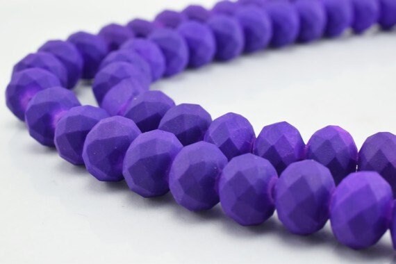 Matte glass beads donut rondelle faceted for jewelry decoration chandelier 6x8mm 60 pcs ea item#789222042905