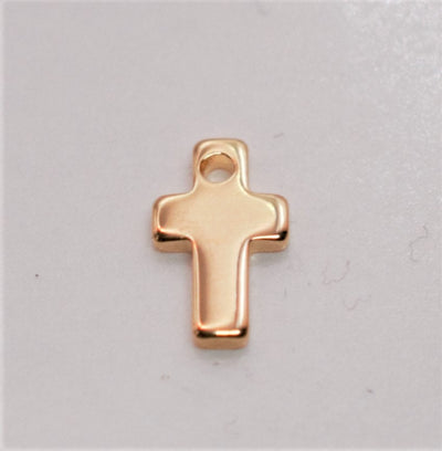 Dainty Cross Charm Pendant 18K Gold Filled Size 14x5mm Beads Charm GF111