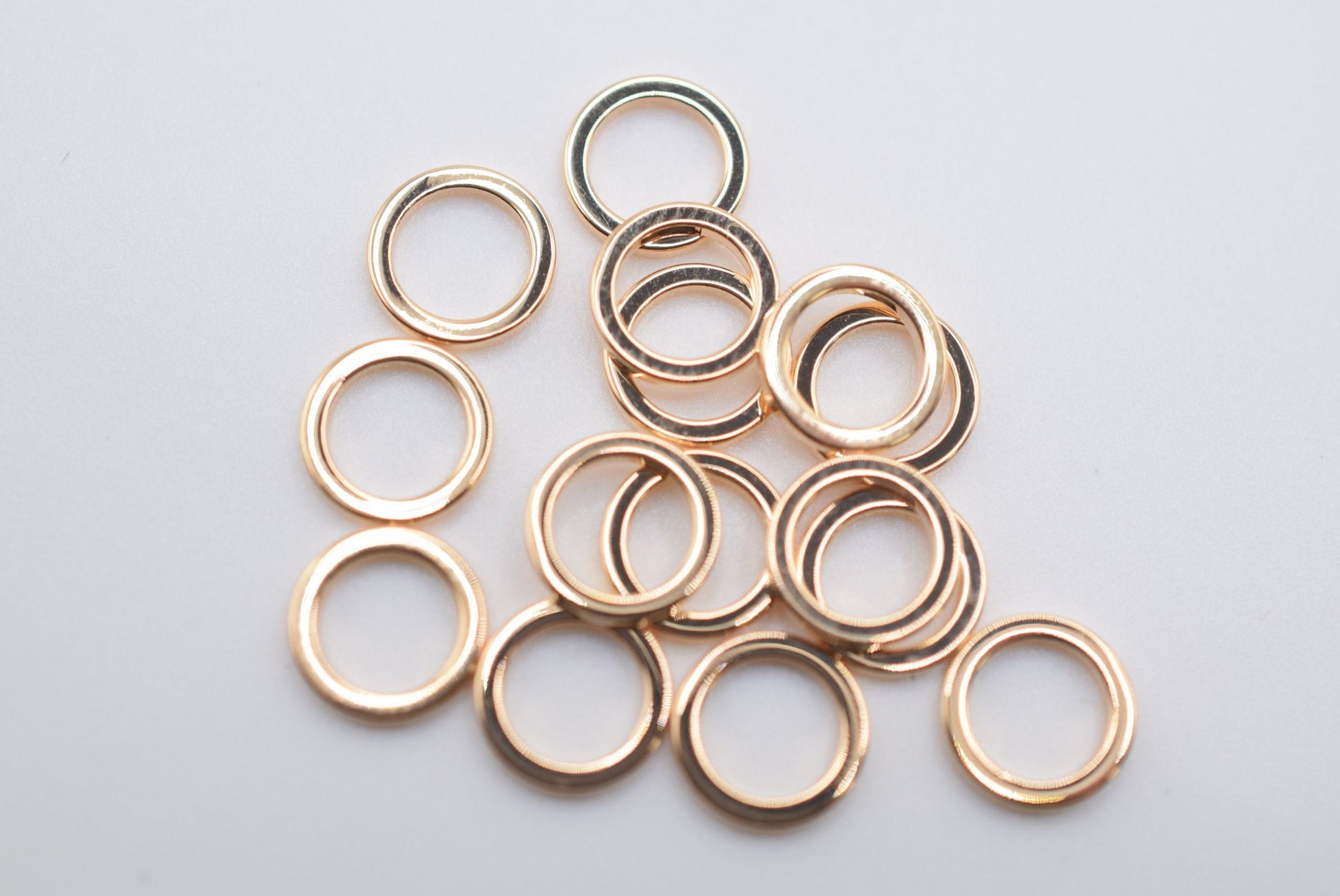 Gold Filled EP Square wire closed jump ring Findings different sizes 8mm/10mm/12mm and wholesale BeadsFindingDepot