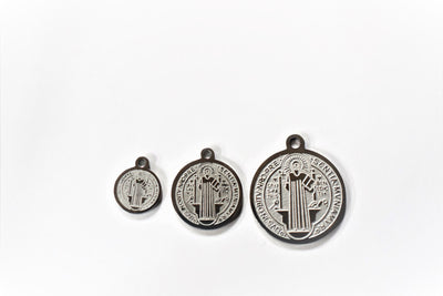 Saint Benito Charm Stainless Steel Size 10mm ,15mm ,20mm Christian Religious, First Communion Baby Baptism For Jewelry Making