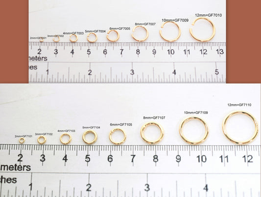 14 Karat Gold 3mm OD 24 gauge Open Jump Ring