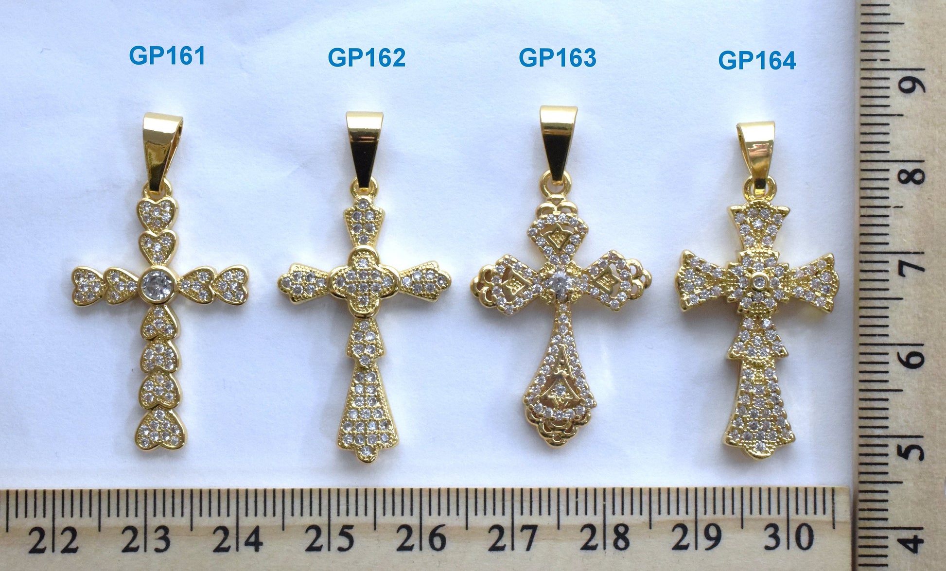 Gold Filled EP tarnish resistant Round CZ Pave Cross Pendant For Personalize Jewelry and Gift for her/ Crystal Cross