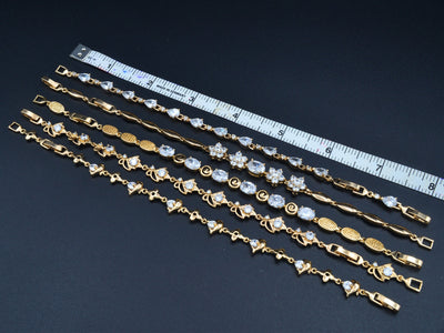 Women's Gold Bracelet Chain With Clear diamond Cubic Zirconia bohemian Bling for Jewelry Making tarnish resistant Women's Gift