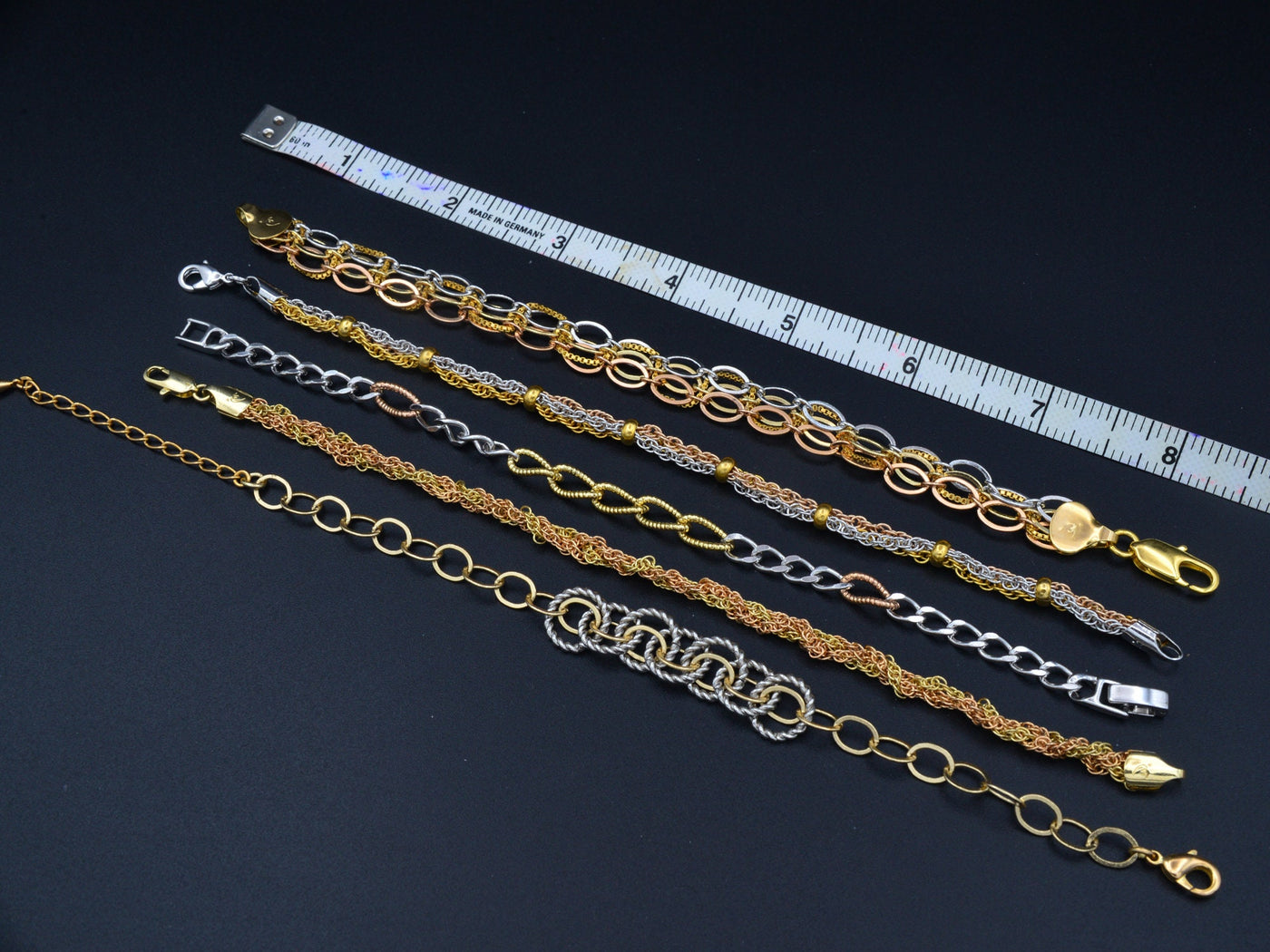 Women's Gold Bracelet Cuban/Curb/ Link Chain With Multi colors Gold/Rose Gold/White Gold bohemian Bling for Jewelry Making tarnish resistant