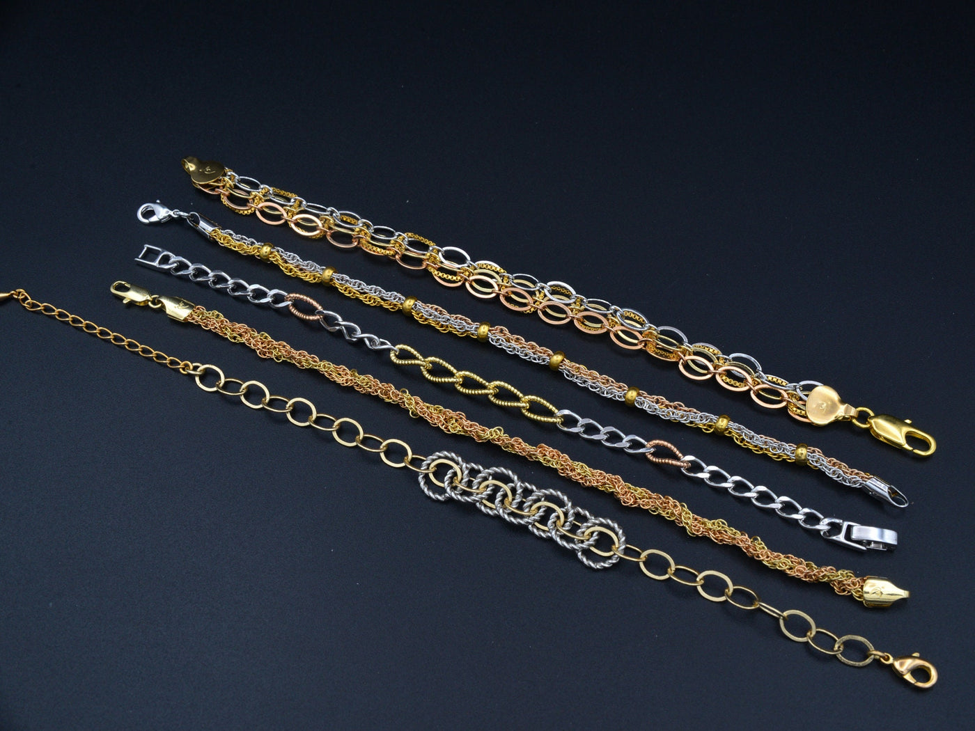 Women's Gold Bracelet Cuban/Curb/ Link Chain With Multi colors Gold/Rose Gold/White Gold bohemian Bling for Jewelry Making tarnish resistant