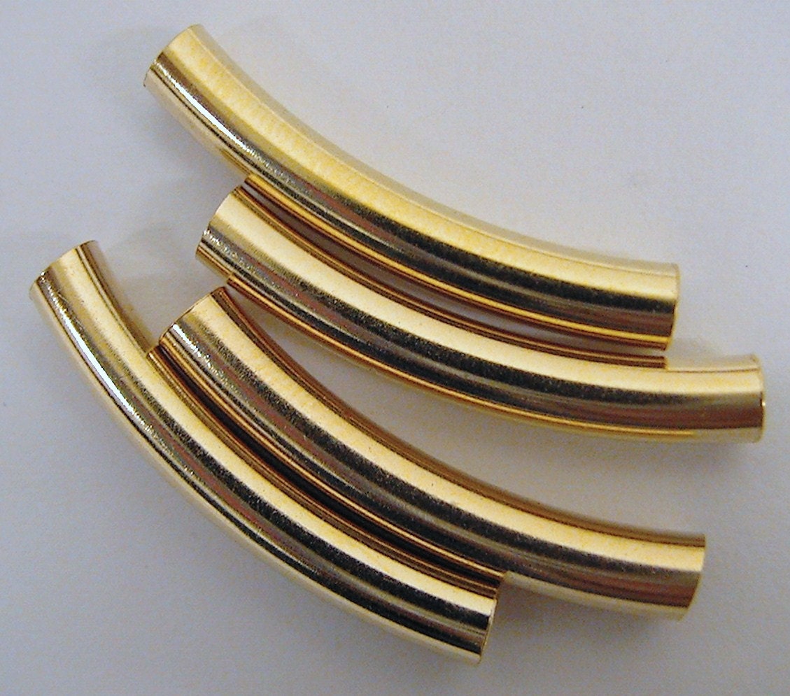 18K Gold Filled EP Tube 1.5x30mm 18K Gold Filled Plain Curve Tube GF1101