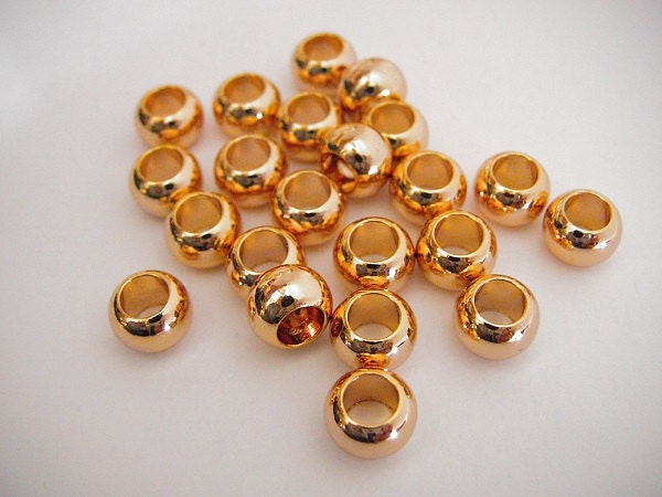 Gold Filled EP Roundel Spacer Plain Beads, 18K Findings For Jewelry Making BeadsFindingDepot